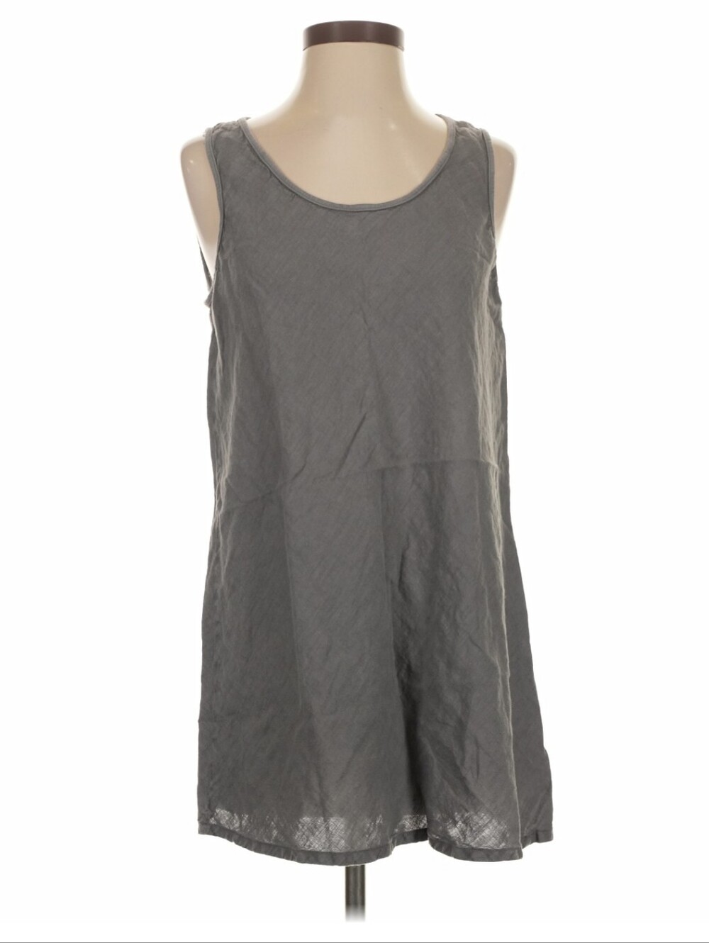 Flax Gray Linen Sleeveless A-Line Tunic